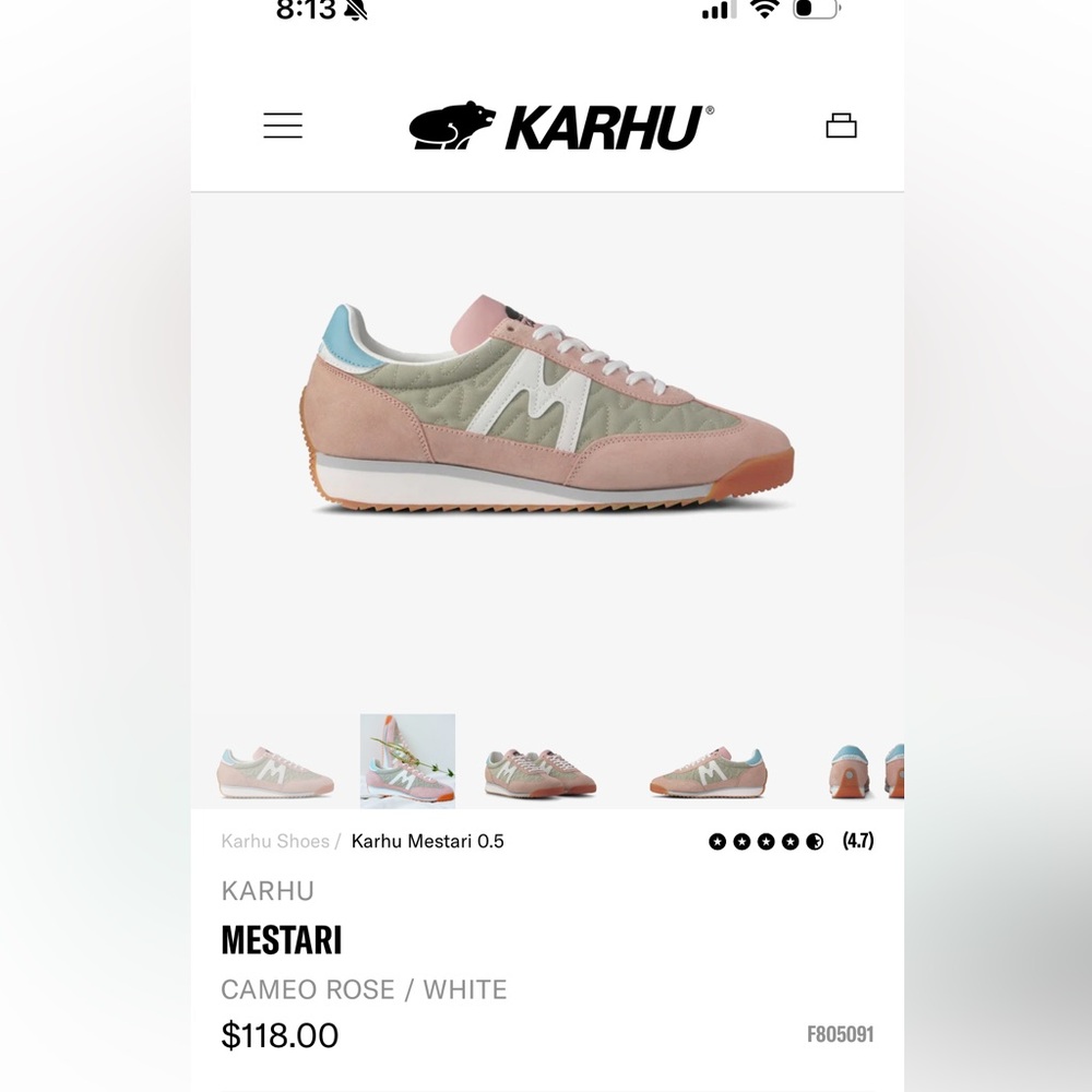 Karhu Mestari Women's Athletic Shoes - Cameo Rose/White